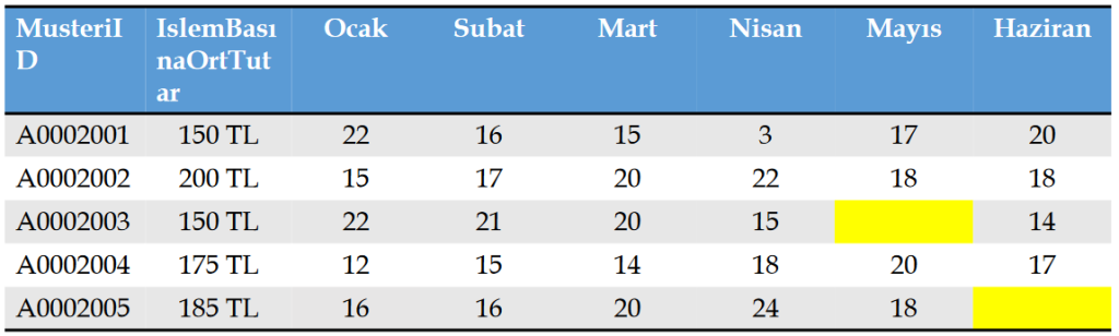 Örnek Veri Seti: Eksik Veri
