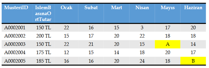 Örnek Veri Seti: Eksik Veri